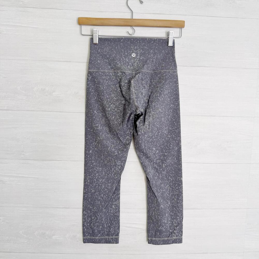 Lululemon Wunder Under Crop High-Rise *Spray 21" Washed Asphalt Grey sz 4 W6BGYS